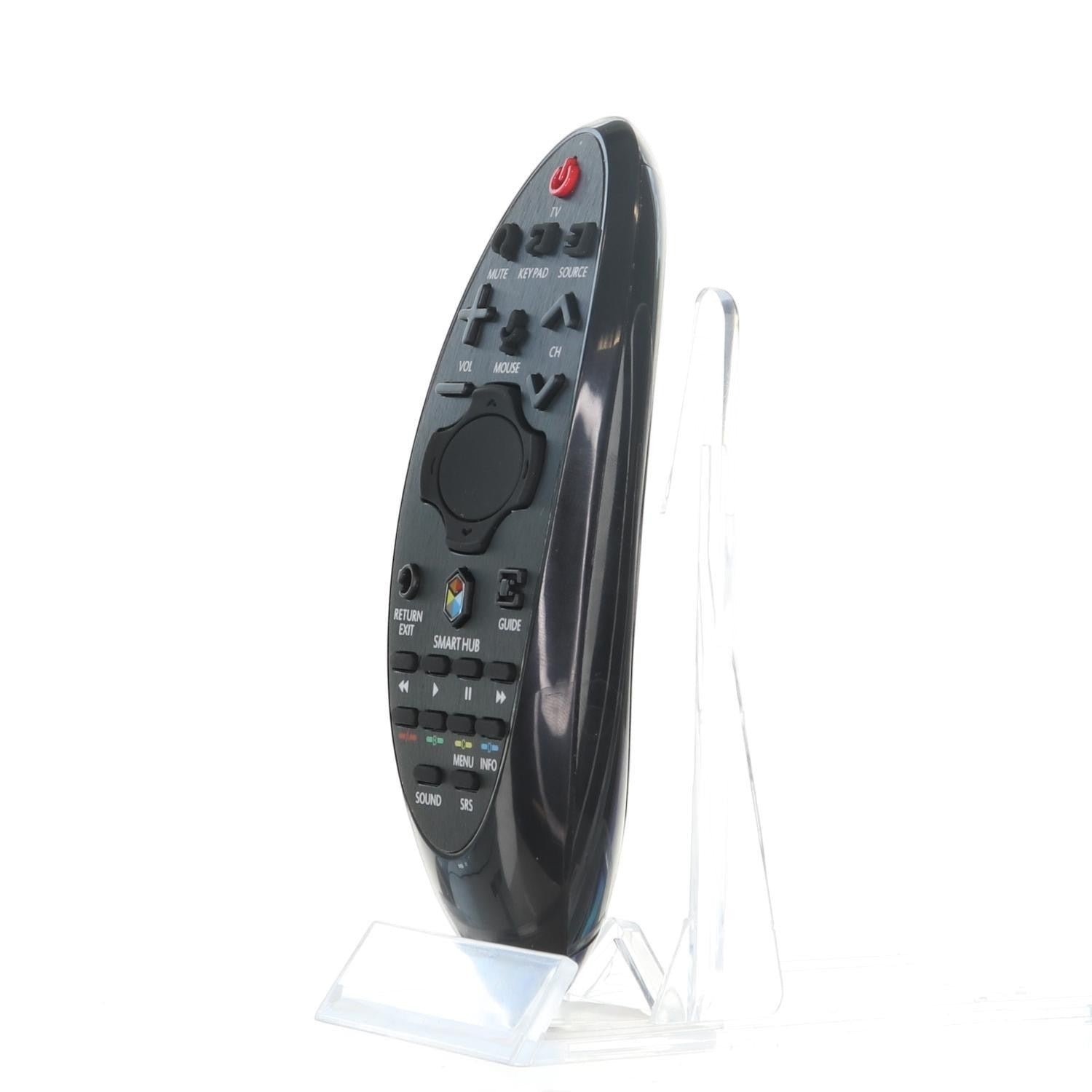 Anderic SR7557 black ergonomic smart TV remote control for Samsung, featuring mouse navigation and Smart Hub buttons.