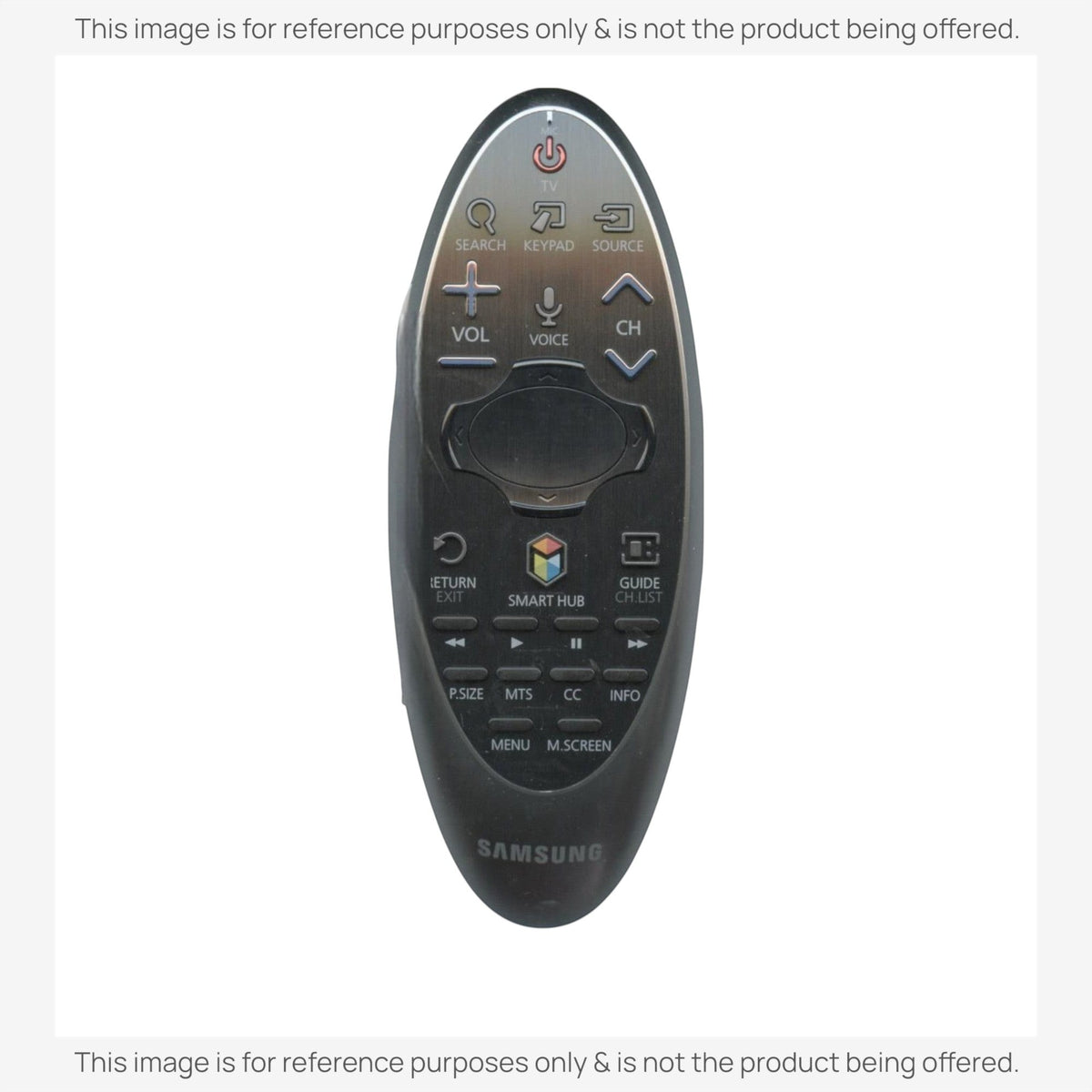 Anderic replacement remote for Samsung Smart TV with cursor navigation, Smart Hub button, and ergonomic black design.