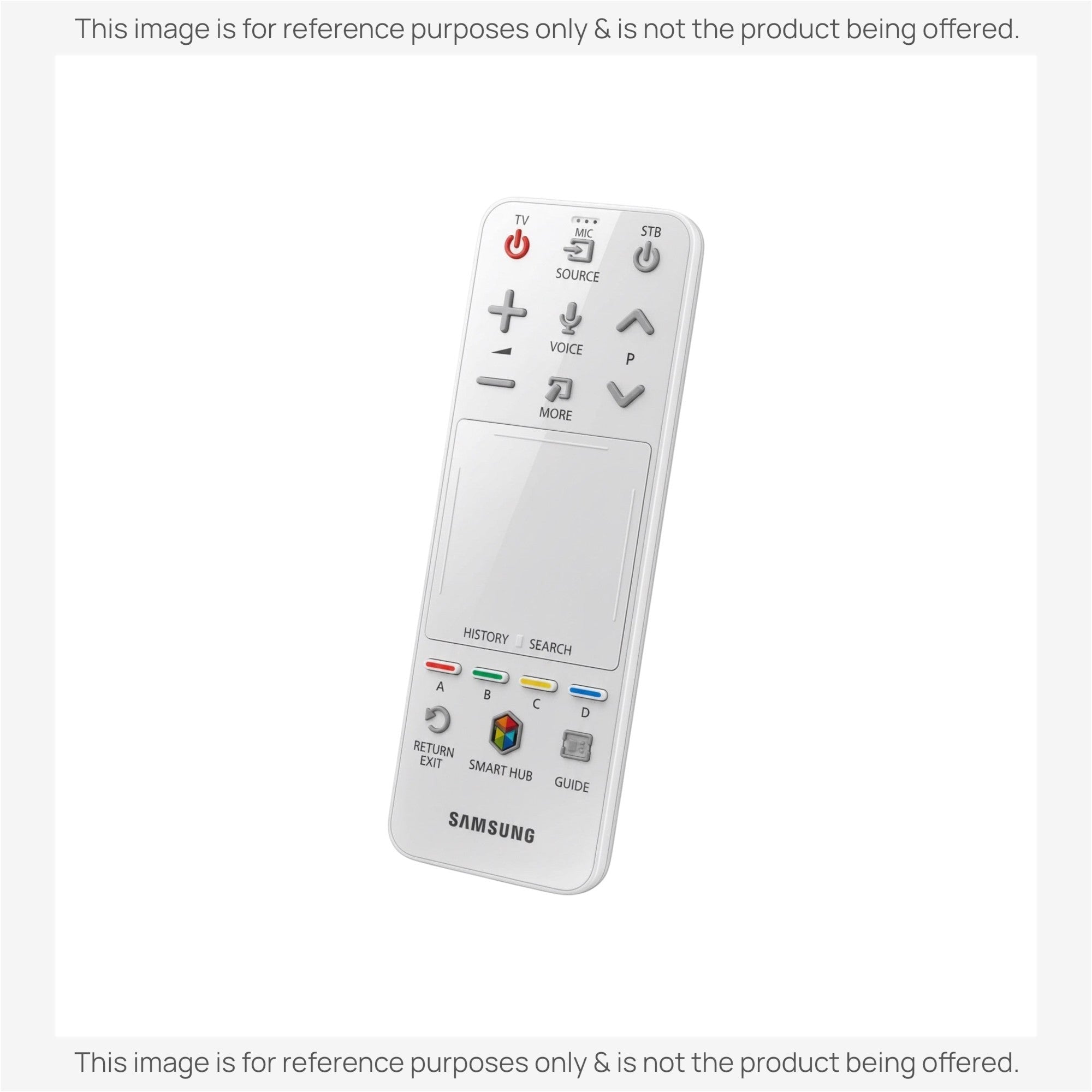 Anderic white replacement remote control for Samsung Smart TVs with navigation buttons and Smart Hub access.