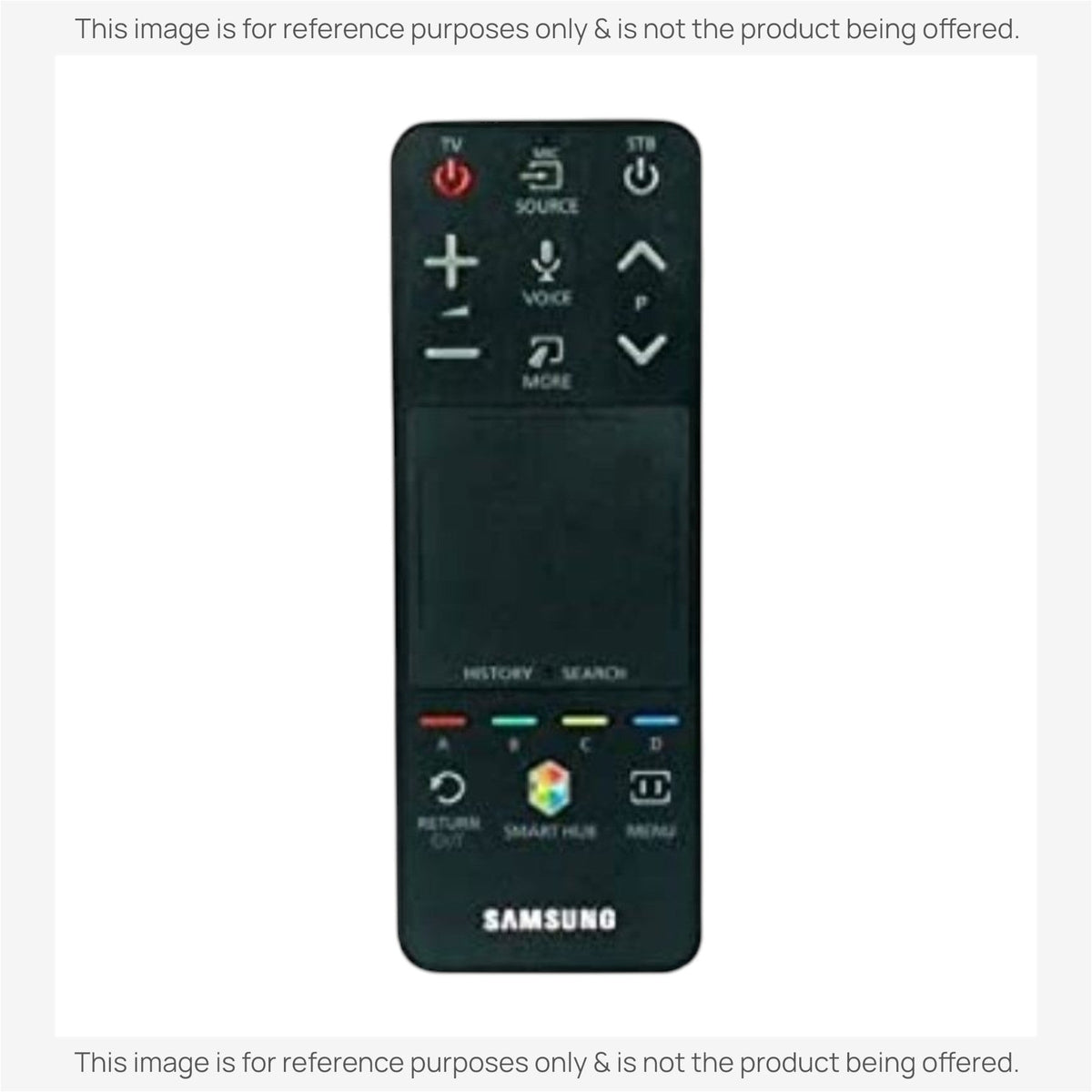 Anderic replacement remote for Samsung Smart TV with mouse navigation, Smart Hub, and app control buttons.