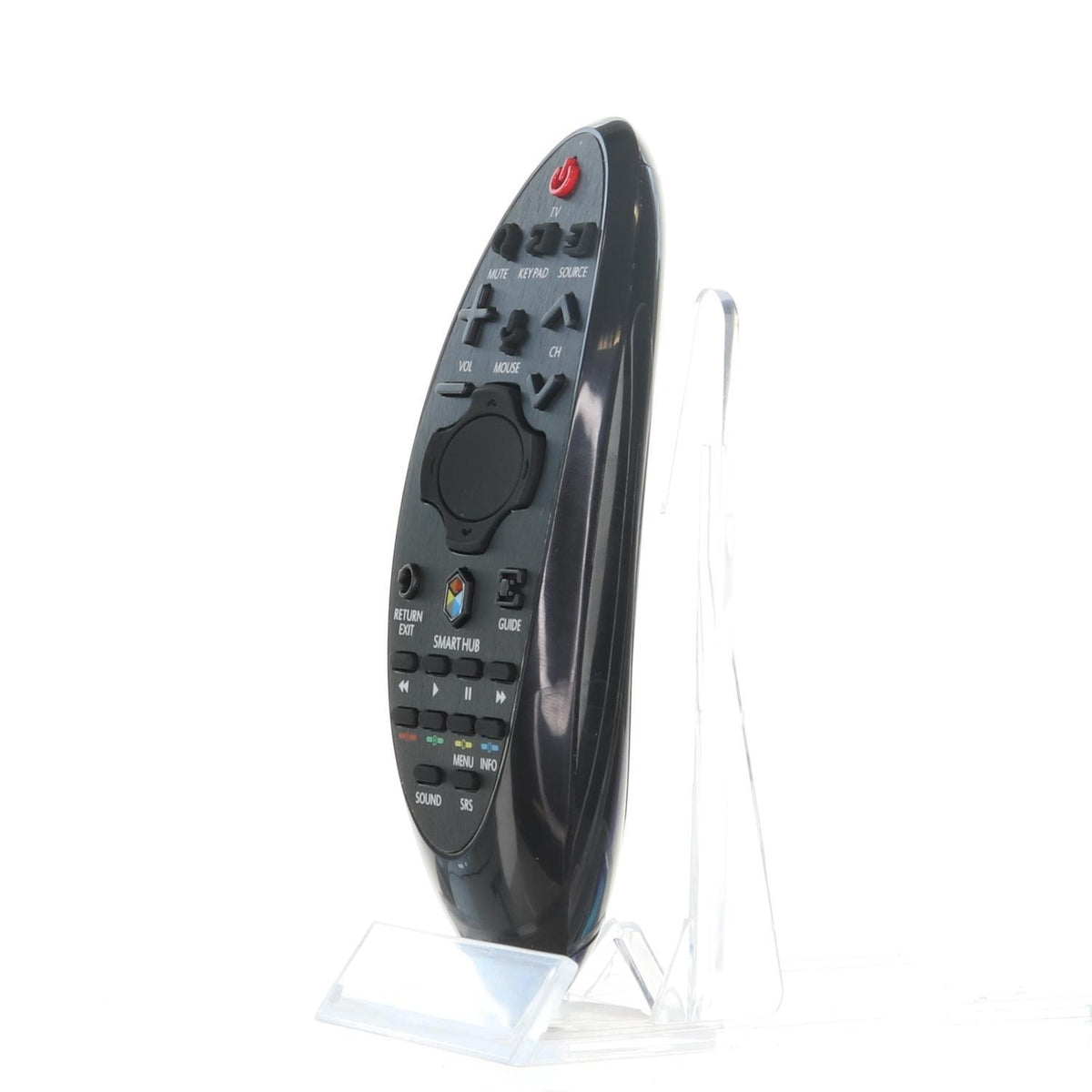 Anderic replacement remote for Samsung Smart TV in black with pointer-style navigation and ergonomic curved design