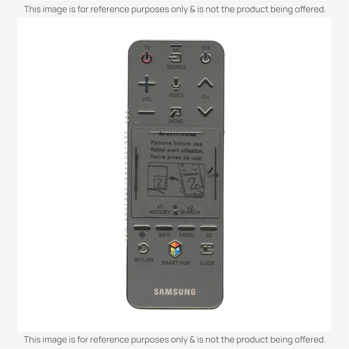 Anderic replacement remote for Samsung Smart TVs featuring mouse navigation, Smart Hub access, and ergonomic design.