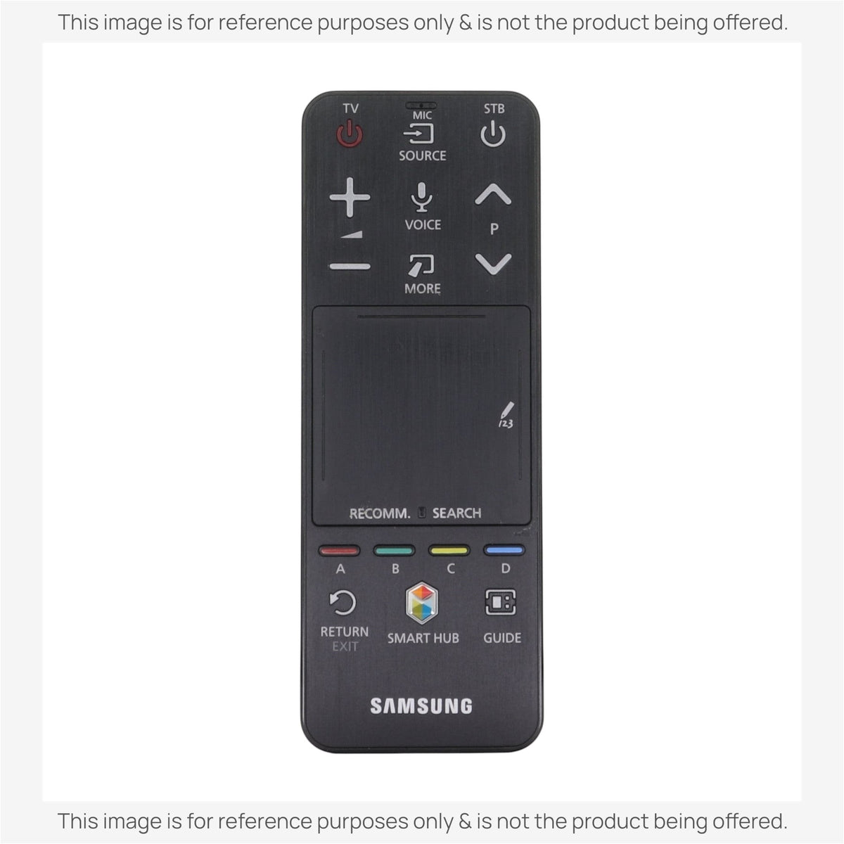 Anderic replacement remote control for Samsung Smart TV with dedicated Smart Hub, menu navigation, and volume buttons.