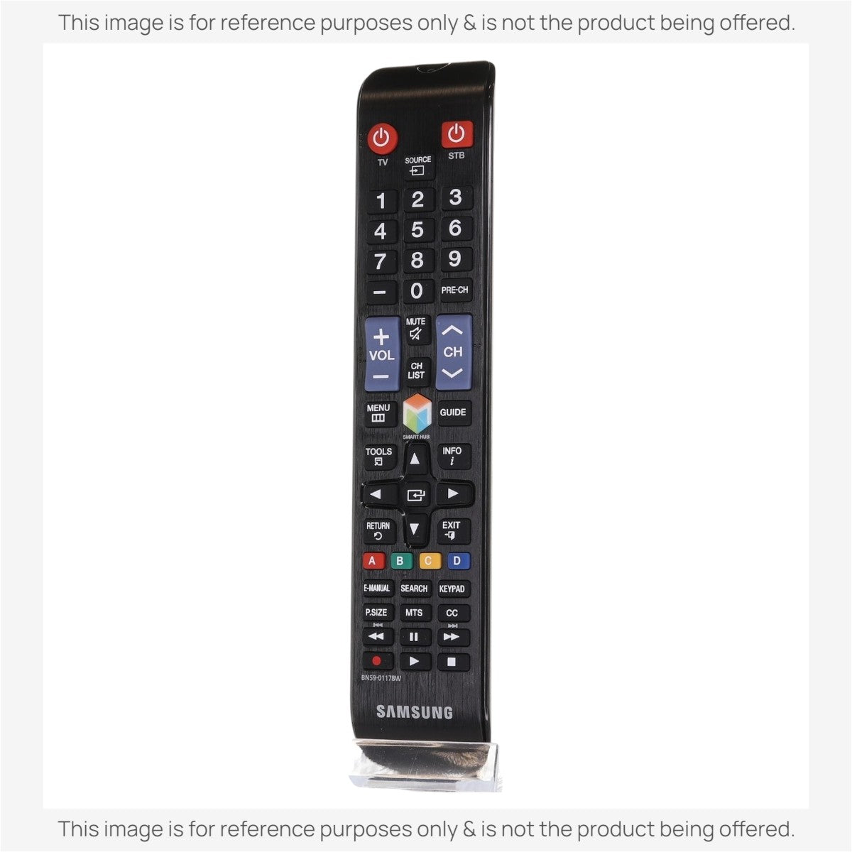 Anderic black replacement remote control for Samsung Smart TVs with standard button layout and Samsung branding.
