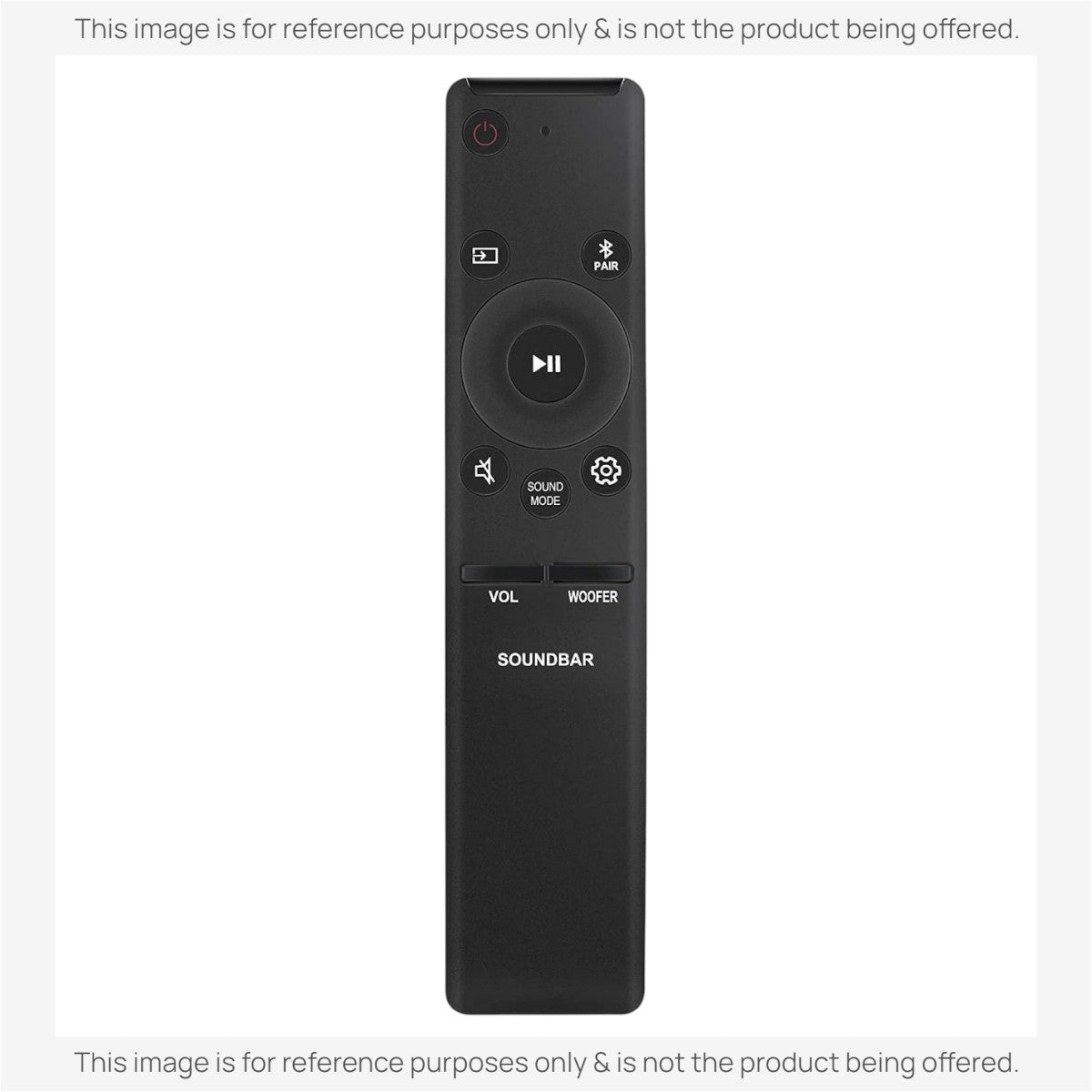 Anderic replacement remote control for Samsung sound bars, featuring a black design with volume and mode buttons.