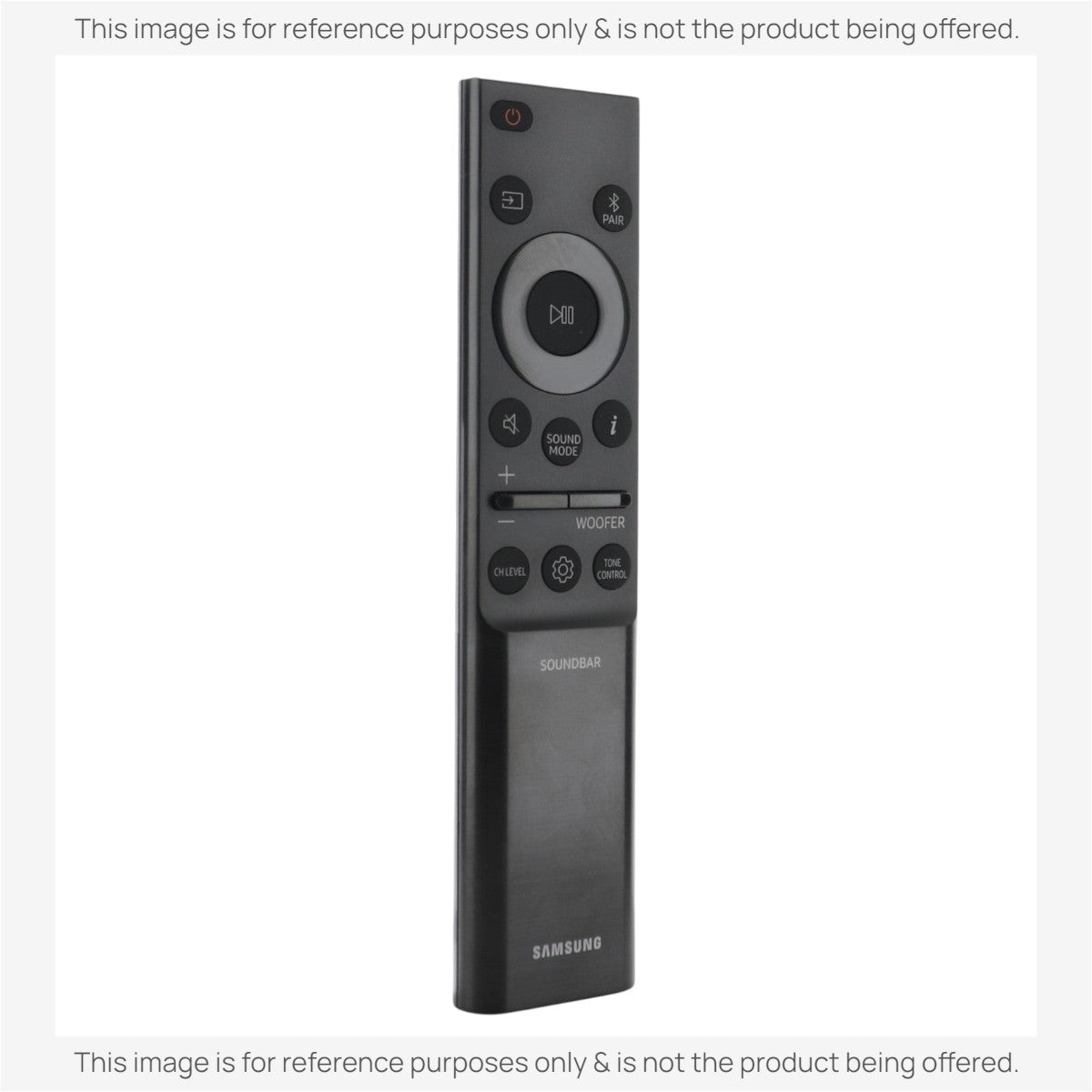 Anderic replacement remote control for Samsung HW series soundbars with black finish and intuitive button layout.