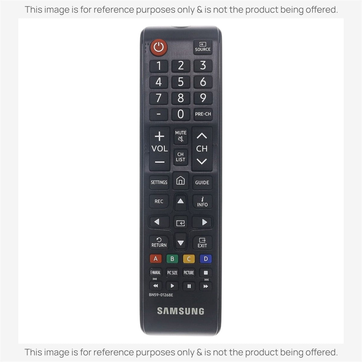 Anderic black infrared TV remote control replacement for Samsung BN59-01268E with standard navigation buttons