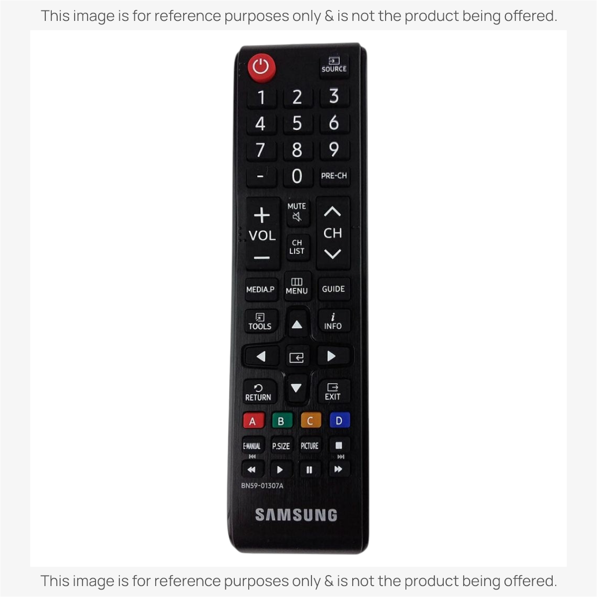 Anderic black infrared TV remote control for Samsung TVs with number pad and dedicated streaming shortcut buttons