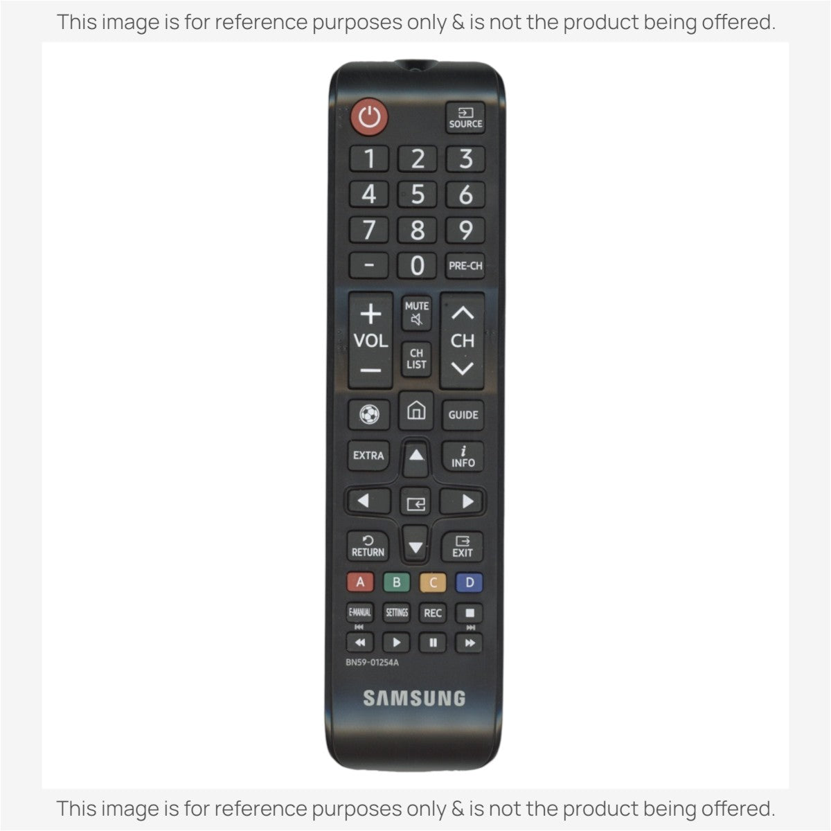 Anderic black infrared remote control for Samsung TVs with standard number pad and media playback buttons.
