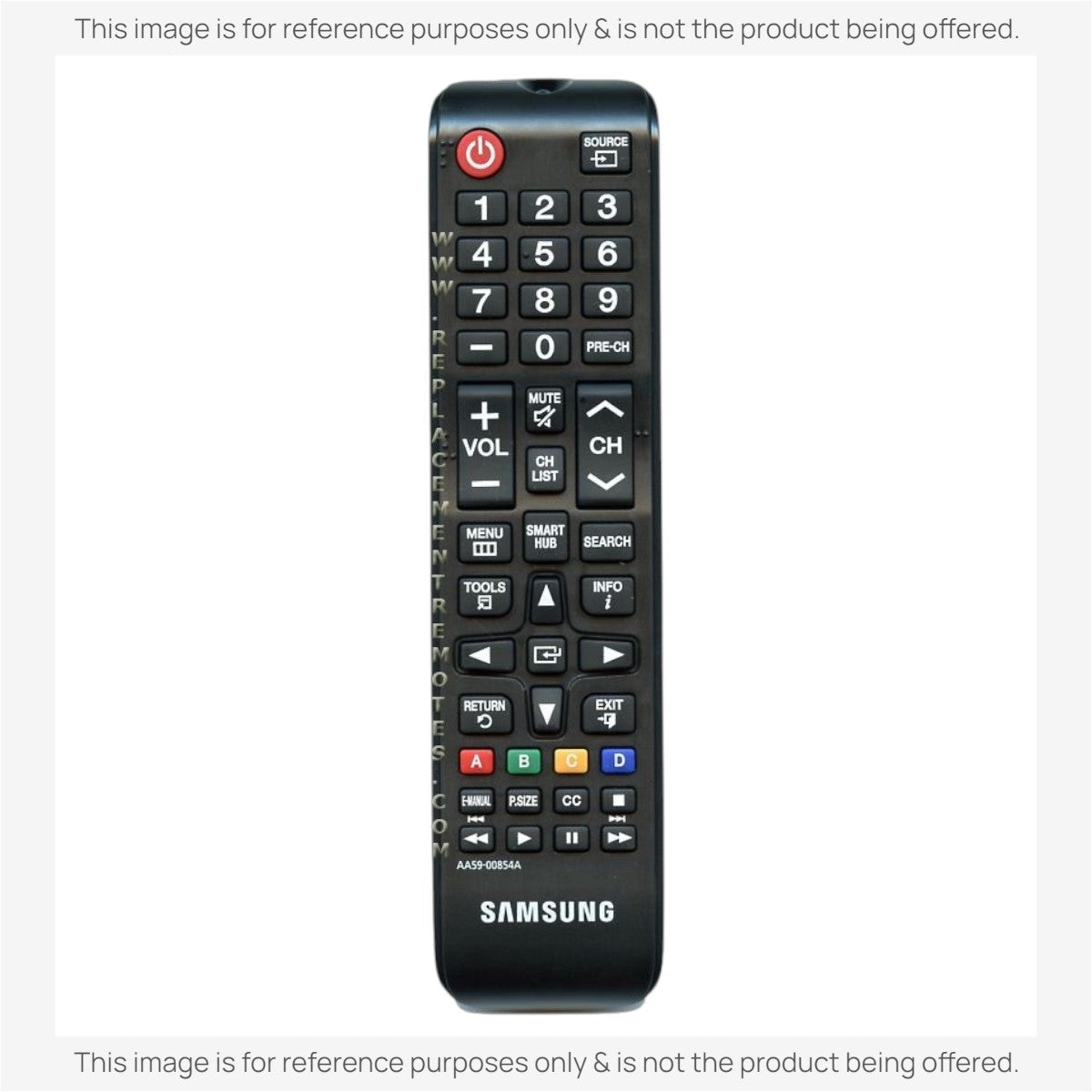Anderic substitute remote control for Samsung TVs featuring a black plastic body and standard button layout.