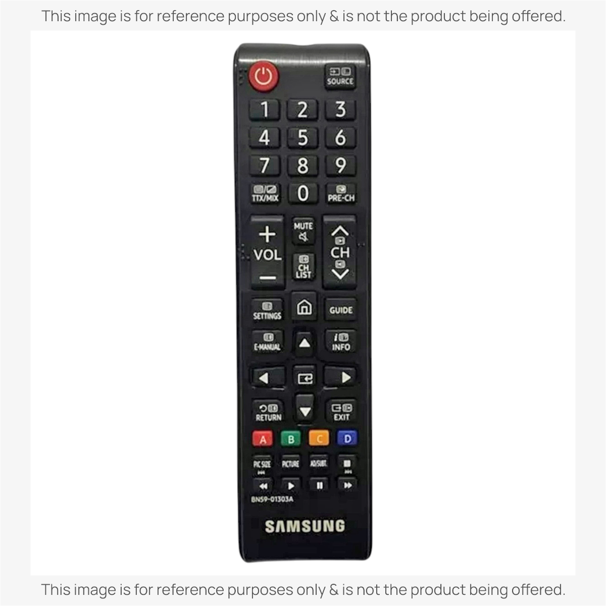 Anderic black infrared TV remote control for Samsung TVs with number pad and dedicated streaming shortcut buttons