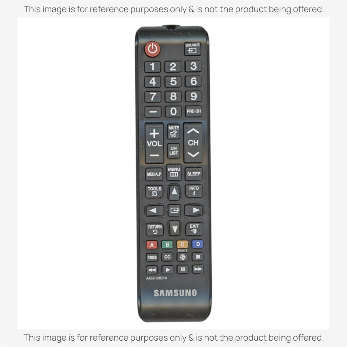 Anderic substitute black TV remote control for Samsung AA59-00821A with full menu and volume navigation buttons