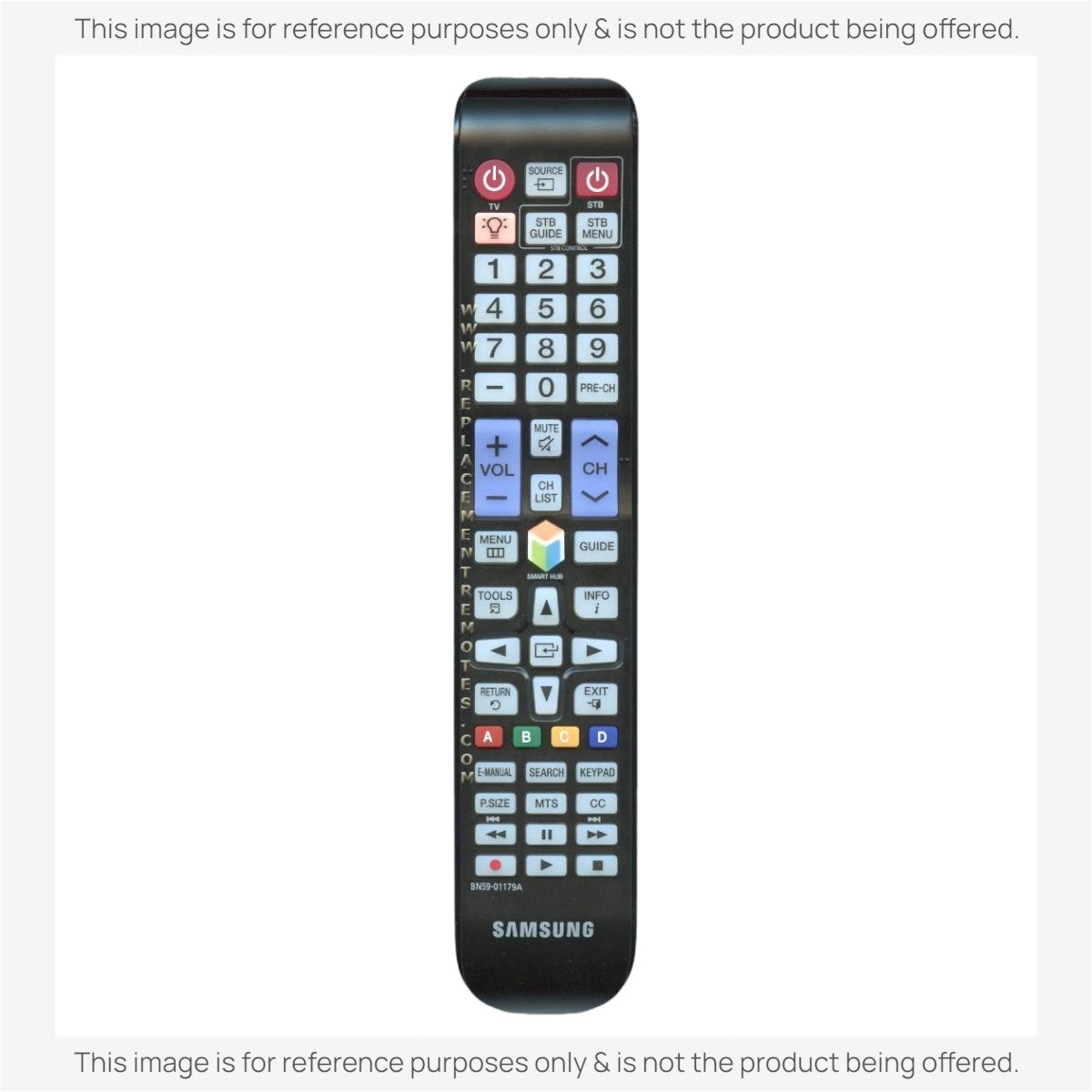 Anderic replacement remote control for Samsung Smart TVs with black casing and standard navigation buttons