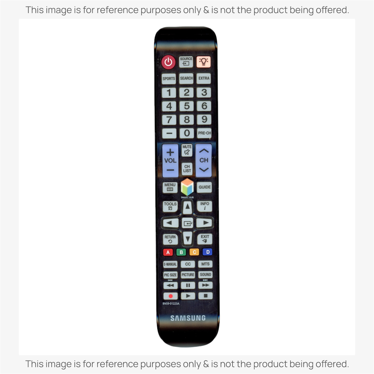 Anderic replacement remote control for Samsung TVs with a black finish and standard button layout.