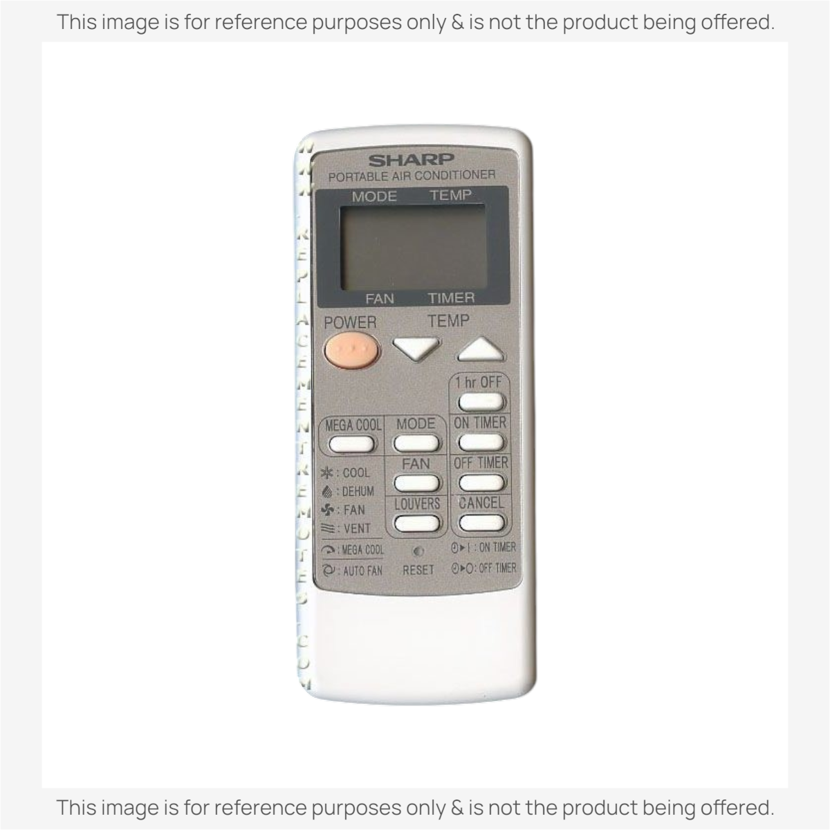 Anderic replacement remote control for Sharp air conditioners with LCD display and multi-function buttons