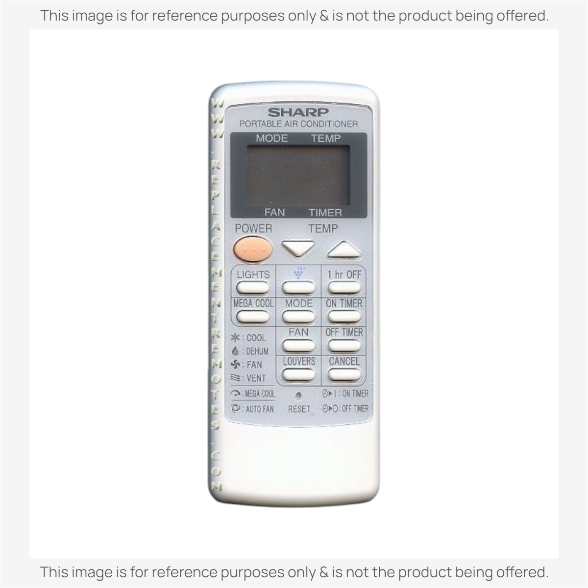 Anderic replacement remote control for Sharp air conditioners featuring a backlit LCD screen and numeric buttons.