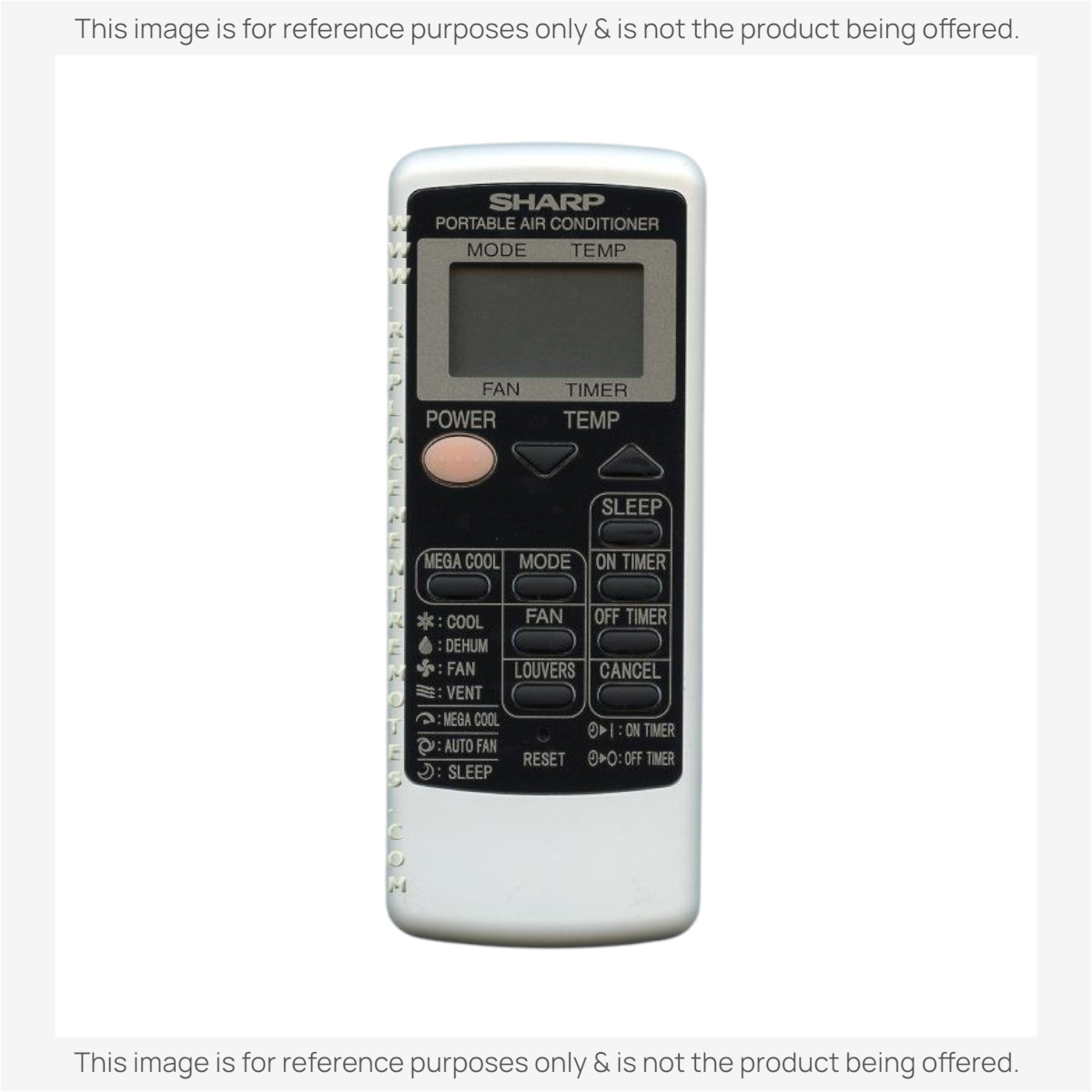 Anderic replacement remote control for Sharp air conditioners with backlit LCD screen and multi-function buttons
