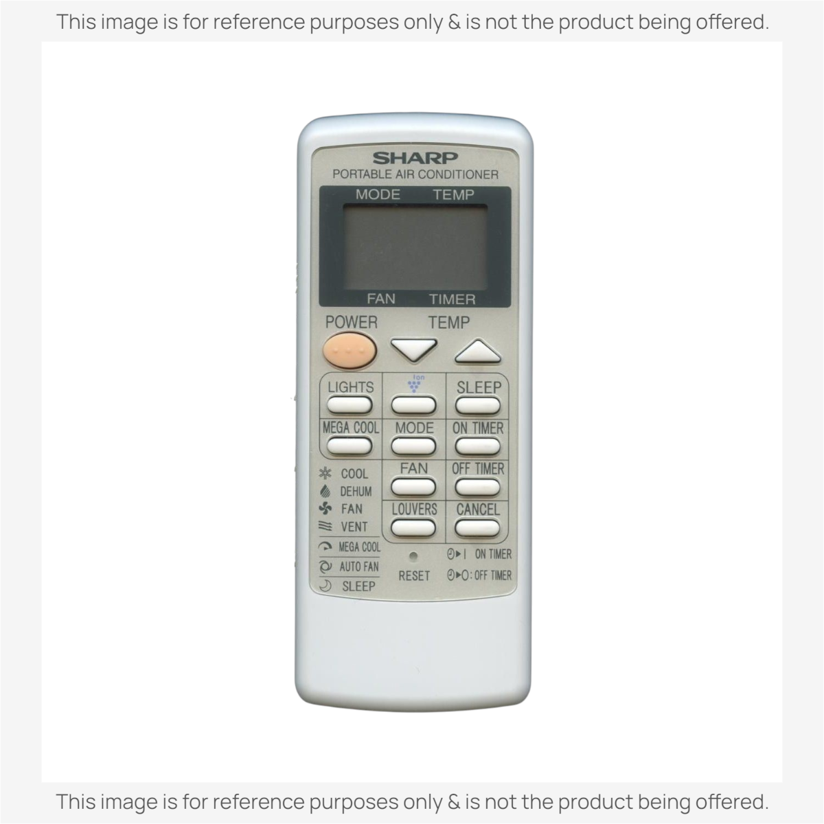 Anderic replacement remote control for Sharp air conditioners with LCD display and multi-function buttons.