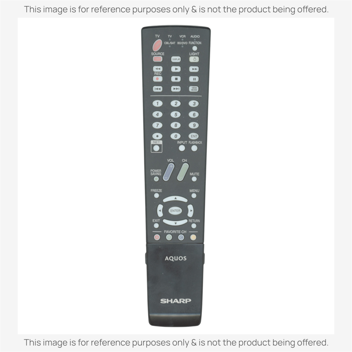 Anderic substitute remote control for Sharp Aquos TVs, featuring a black design with standard navigation buttons.
