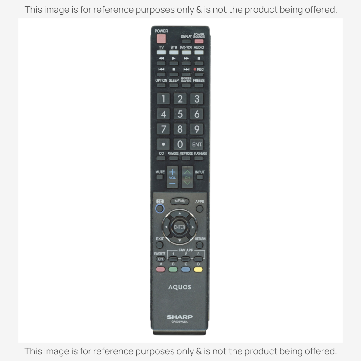 Anderic substitute remote control for Sharp Aquos TVs, featuring a black plastic design with full button layout.