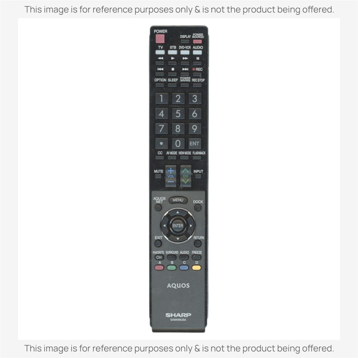 Anderic replacement remote control for Sharp AQUOS televisions with full button functionality and black finish.