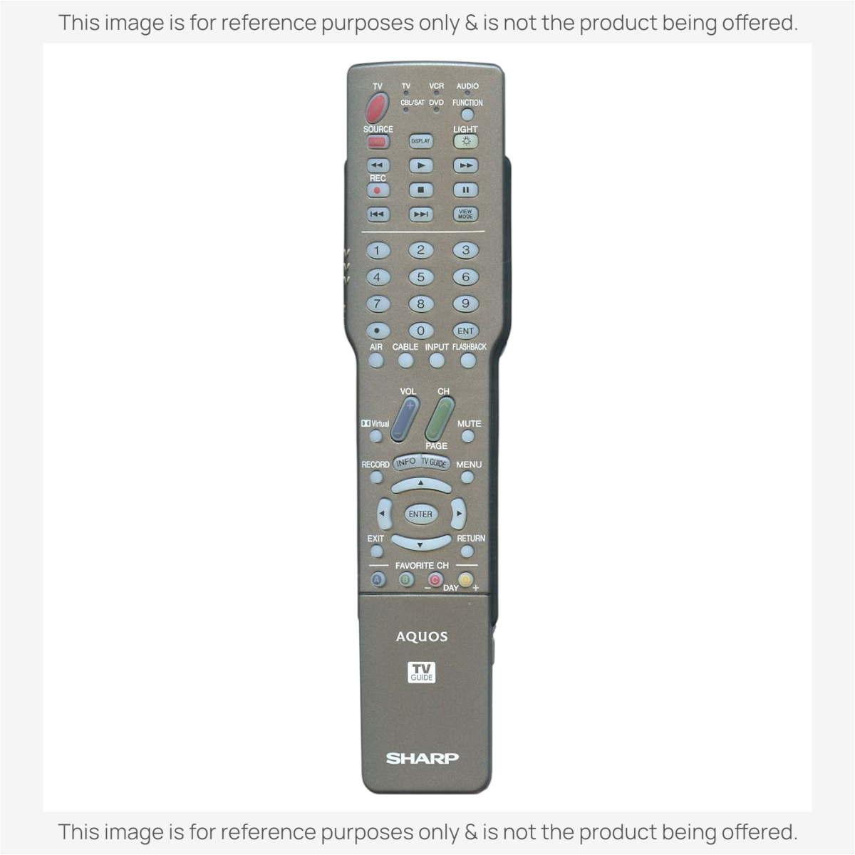 Anderic replacement remote control for Sharp AQUOS TVs, featuring a grey finish and full button functionality.