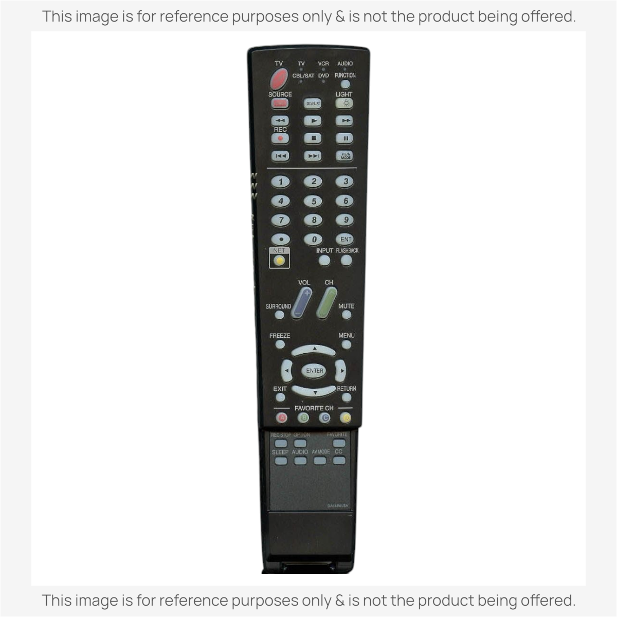 Anderic substitute remote control for Sharp Aquos TVs featuring a black plastic body and multi-function buttons.
