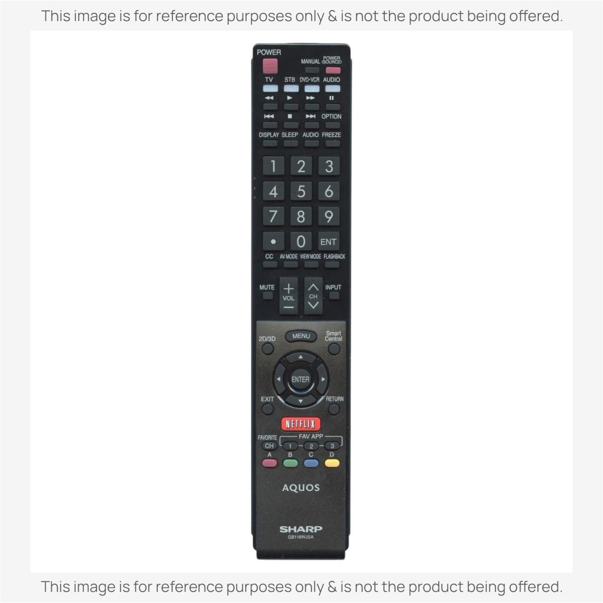 Anderic replacement remote control for Sharp Aquos Smart TVs with dedicated Netflix button and ergonomic layout