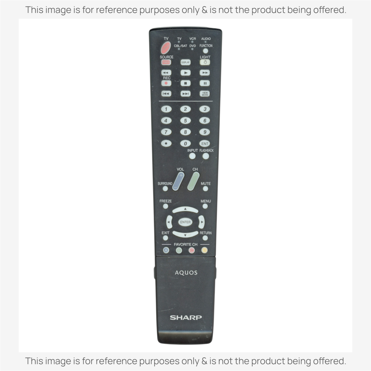 Anderic replacement remote control for Sharp AQUOS LCD TVs, featuring black casing and standard function buttons.