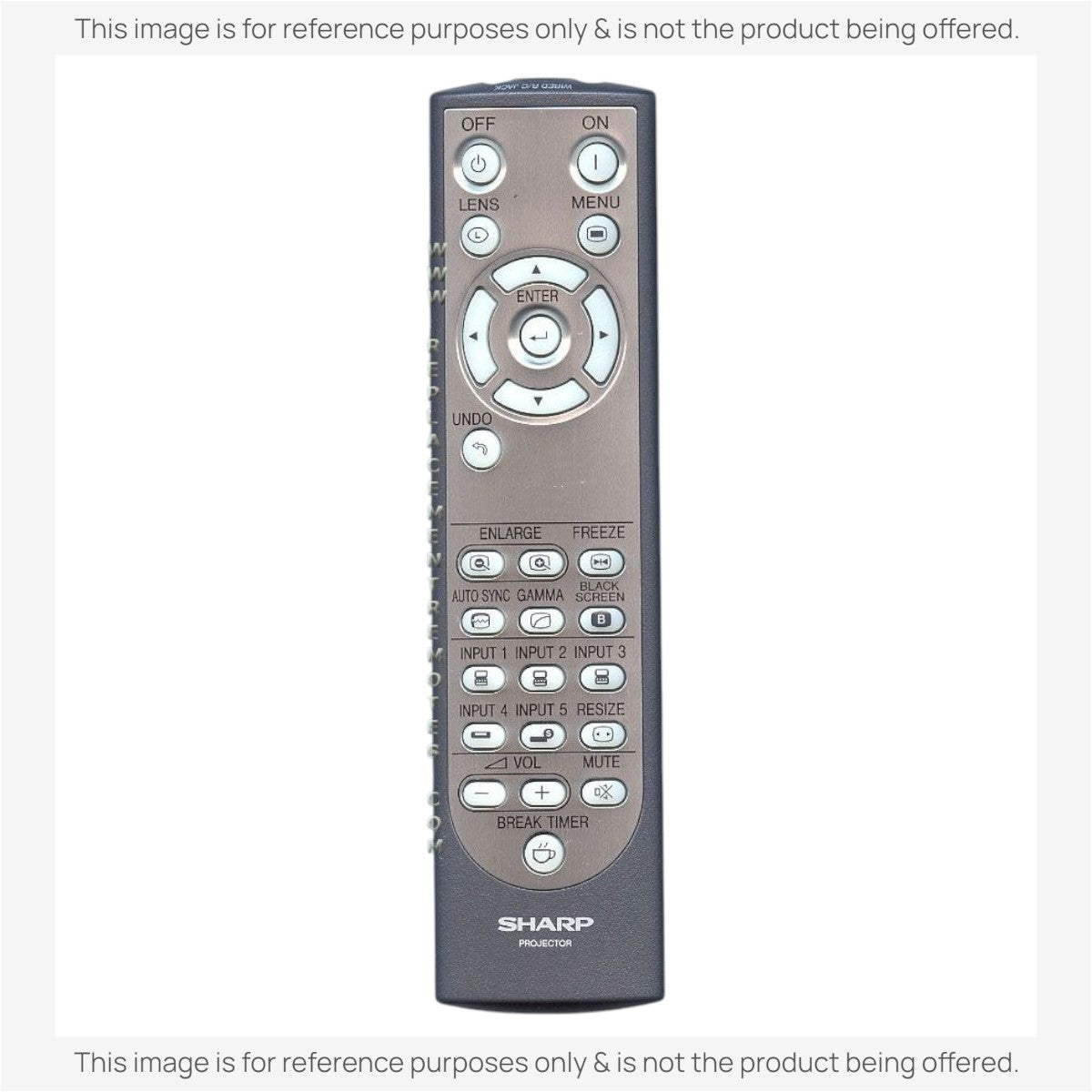 Anderic replacement projector remote control for Sharp RRMCGA048WJSA in grey with multi-function buttons