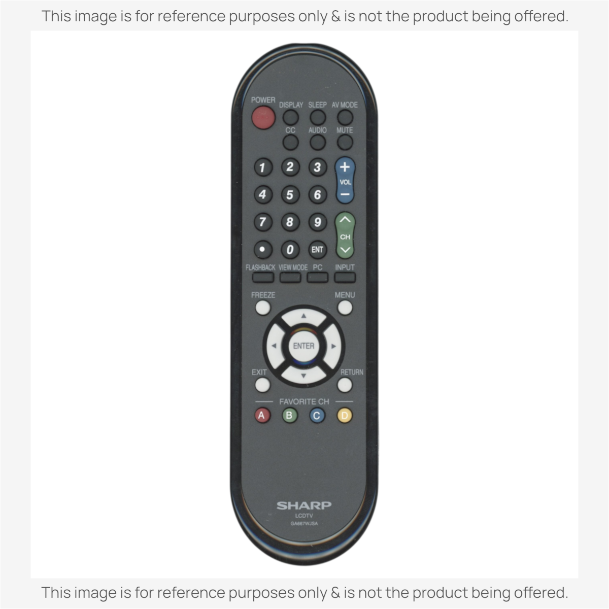 Anderic replacement remote control for Sharp GA667WJSA TVs featuring a black layout with numeric and function buttons.