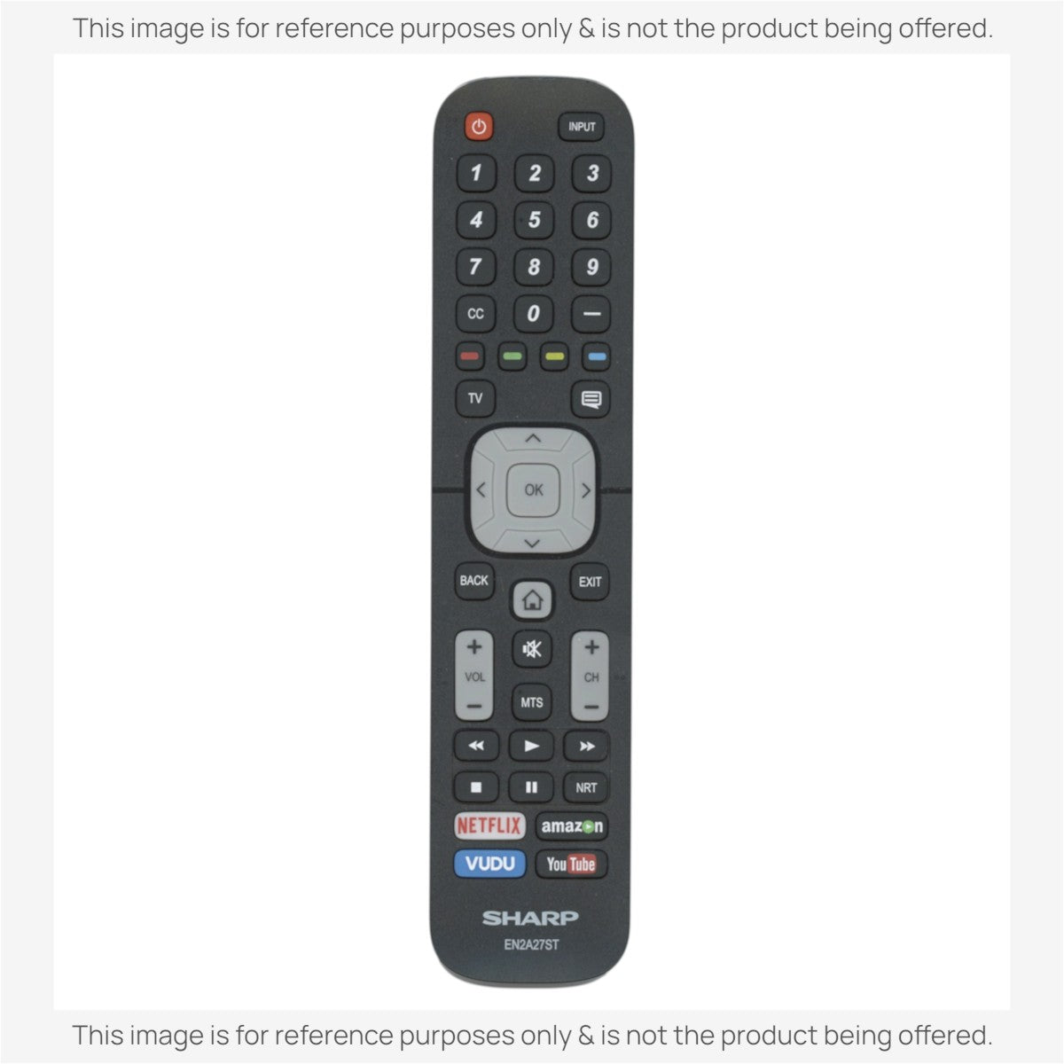 Anderic EN2A27ST black smart TV remote control for Sharp televisions with dedicated streaming service buttons