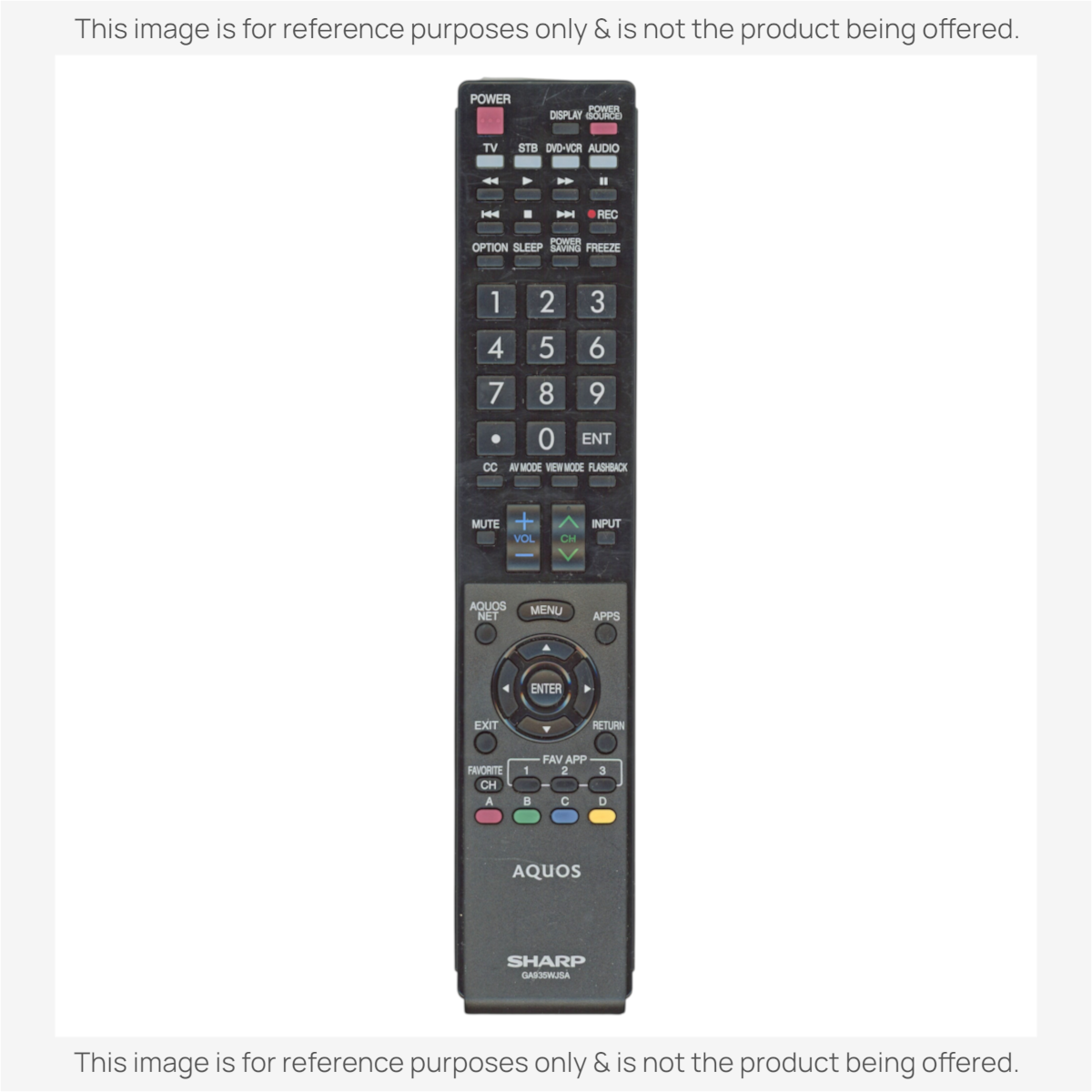 Anderic substitute black TV remote control for Sharp Aquos models with full button layout and menu navigation
