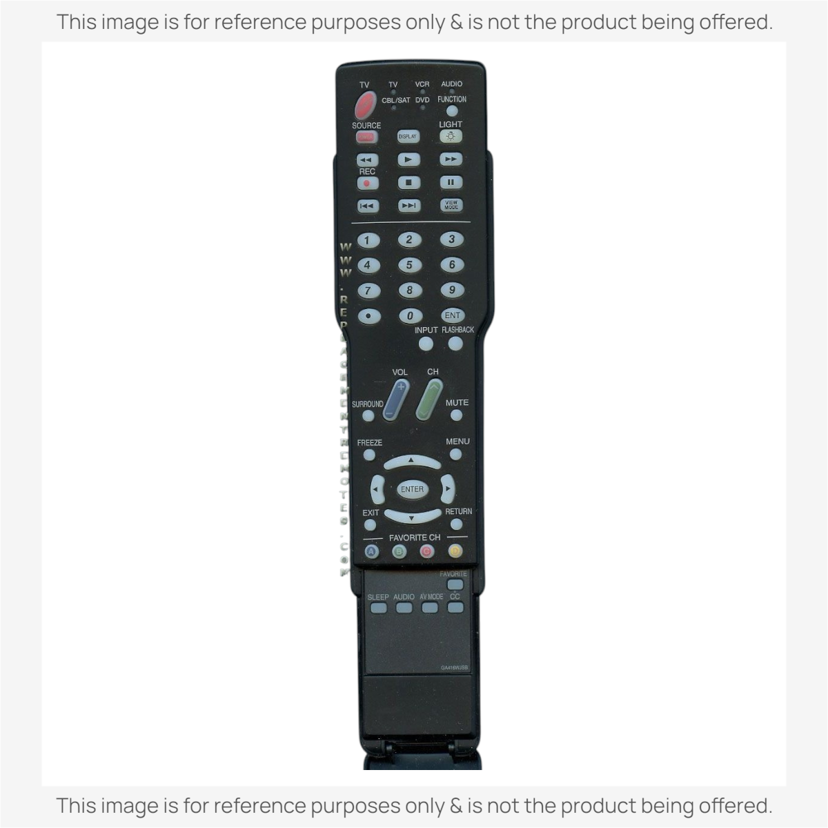 Anderic substitute black remote control for Sharp AQUOS TVs featuring a standard button layout and IR functionality.