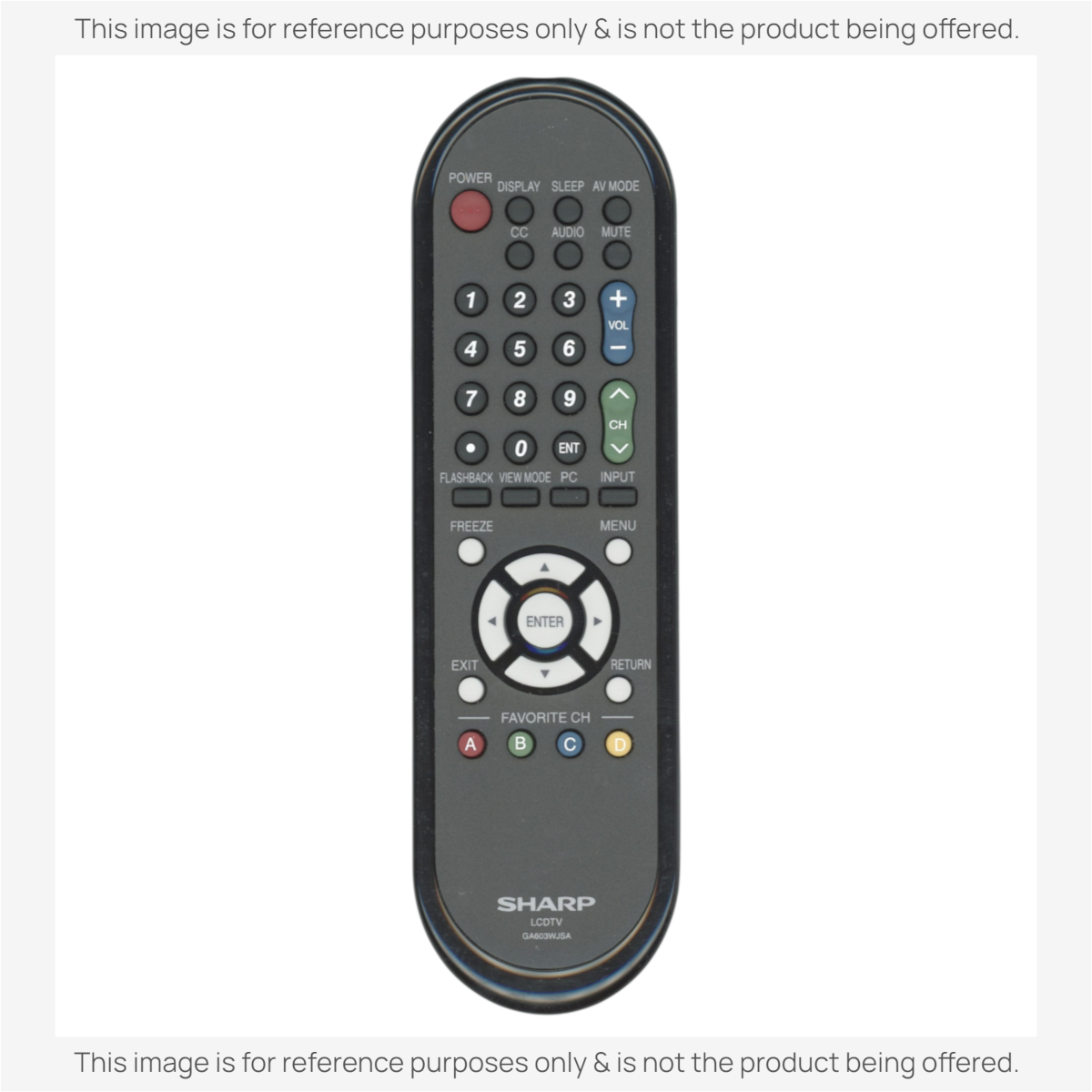 Anderic substitute remote control for Sharp GA603WJSA TV featuring a black ergonomic design with labeled buttons.