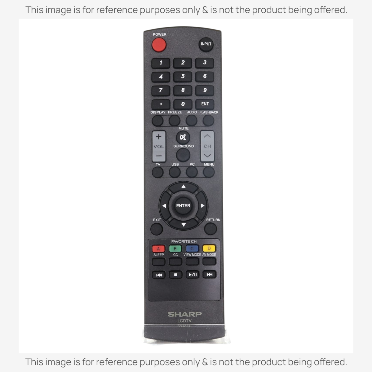 Anderic replacement remote control for Sharp TVs featuring a black plastic body with standard navigation buttons