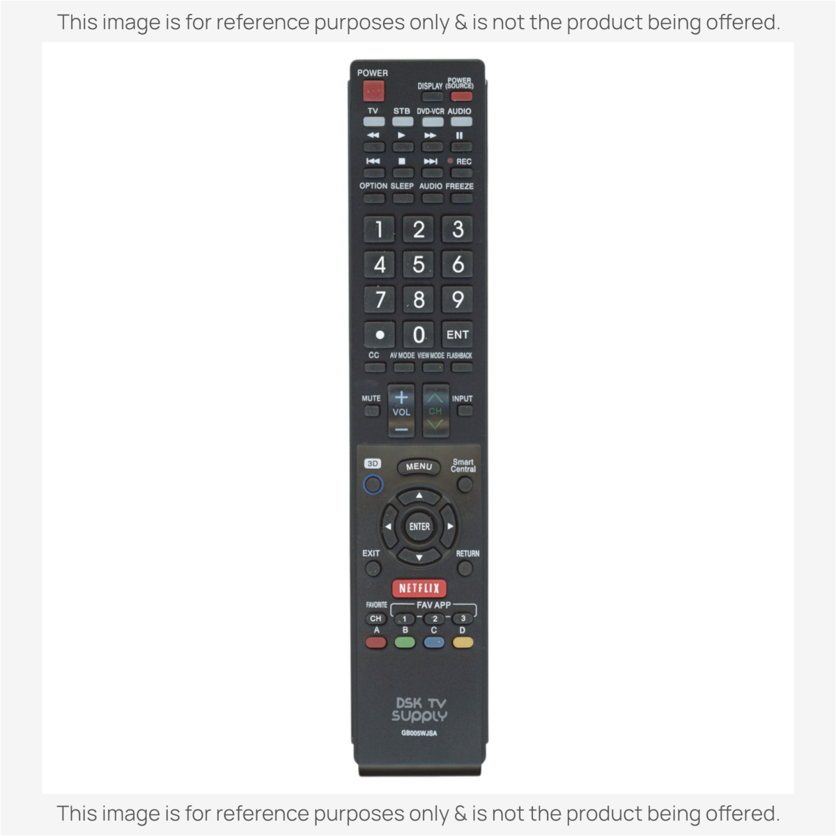 Anderic replacement remote control for Sharp TVs, black plastic with Netflix button and standard navigation keys.