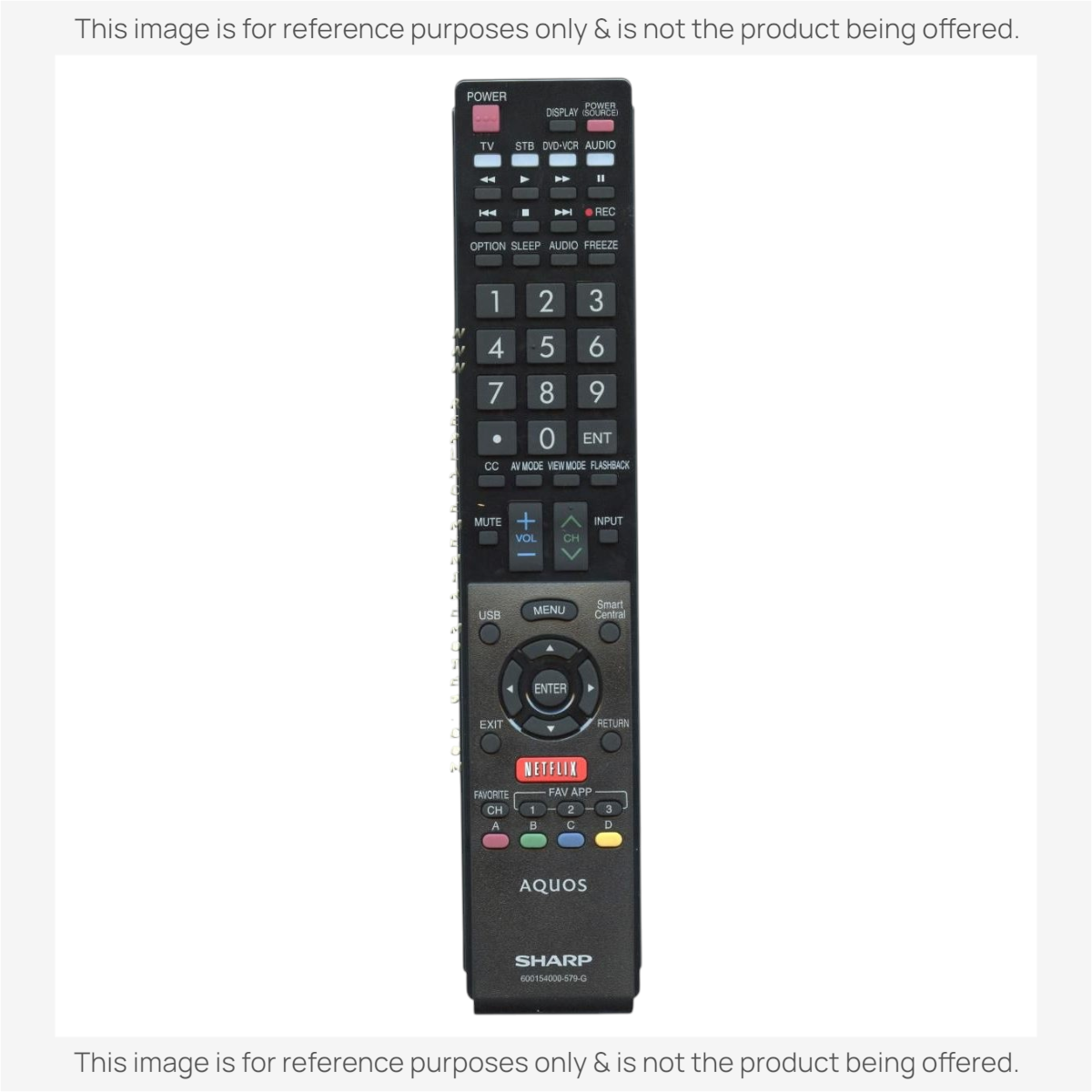 Anderic replacement remote control for Sharp TV with dedicated Netflix button and numeric keypad