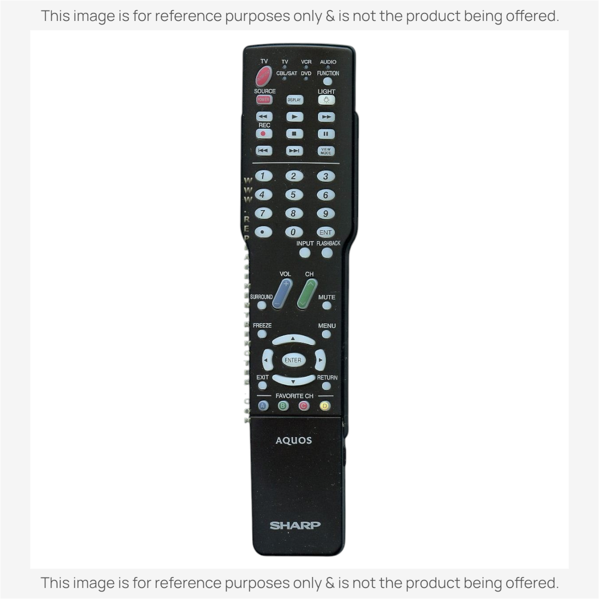 Anderic replacement remote control for Sharp TVs, featuring black plastic casing and standard navigation buttons.