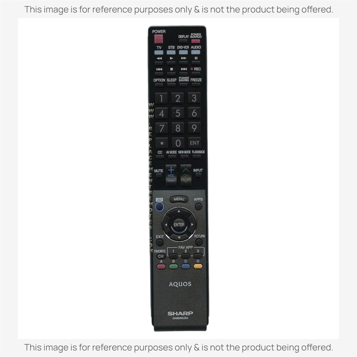 Anderic RRGB118WJSA replacement remote control for Sharp Aquos TVs with full button layout and black finish