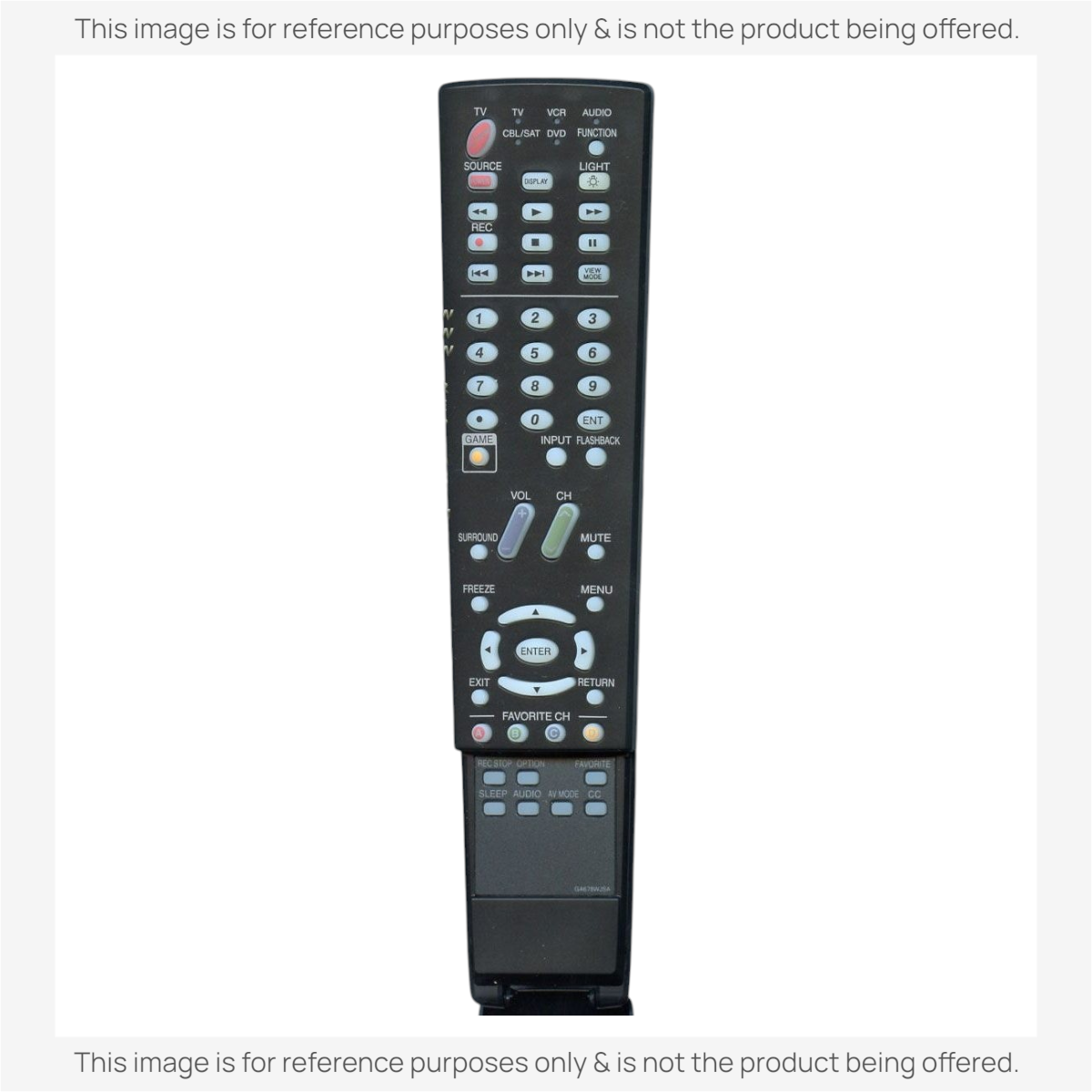 Anderic replacement remote control for Sharp GA678WJSA TVs featuring a black plastic body and intuitive button layout