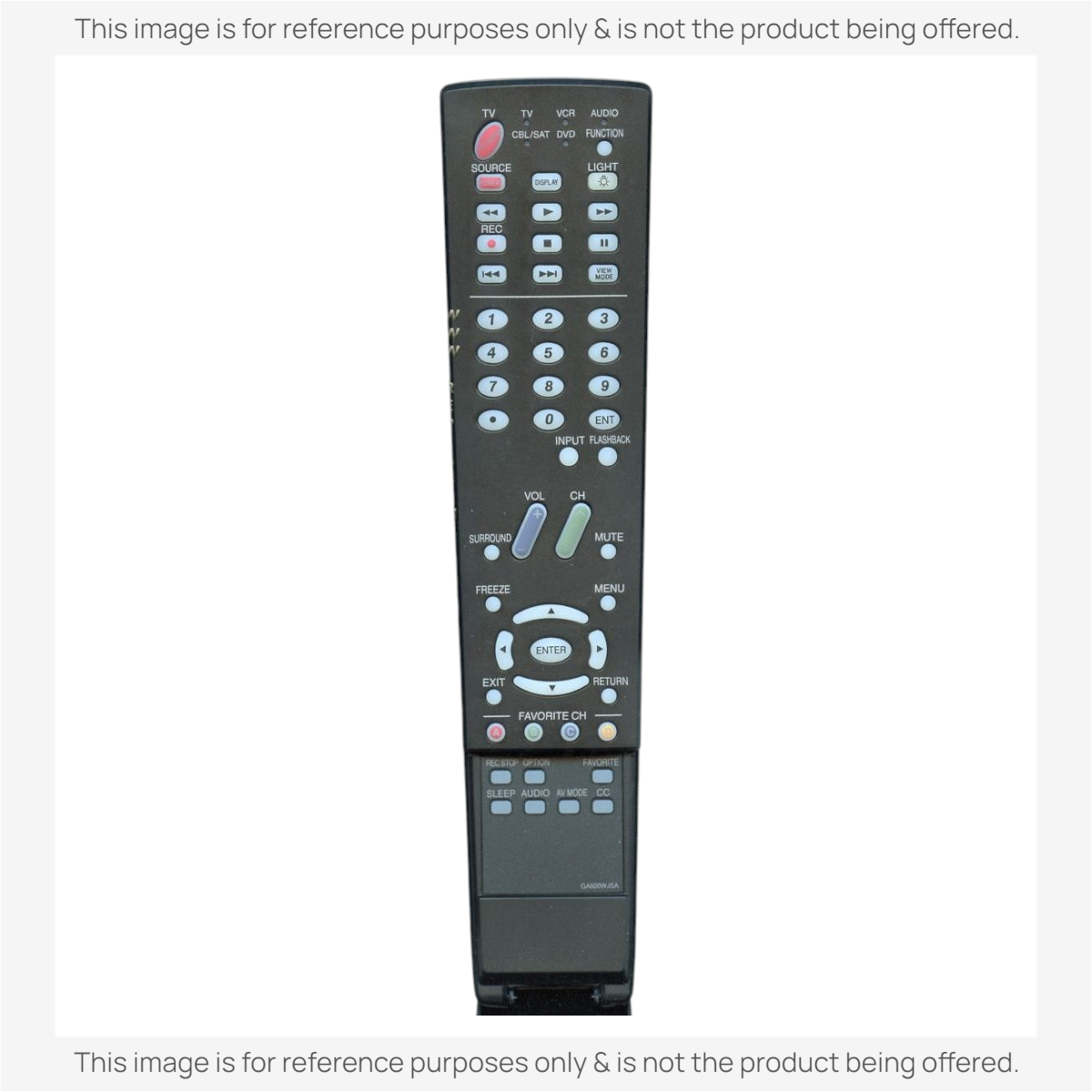 Anderic replacement remote control for Sharp TVs with black casing and clearly labeled buttons for easy navigation.