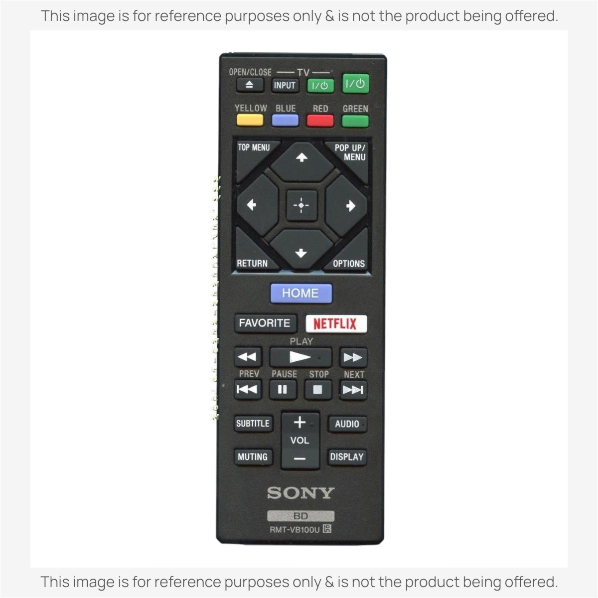 Anderic replacement remote control for Sony Blu-ray players featuring standard playback and menu navigation buttons.
