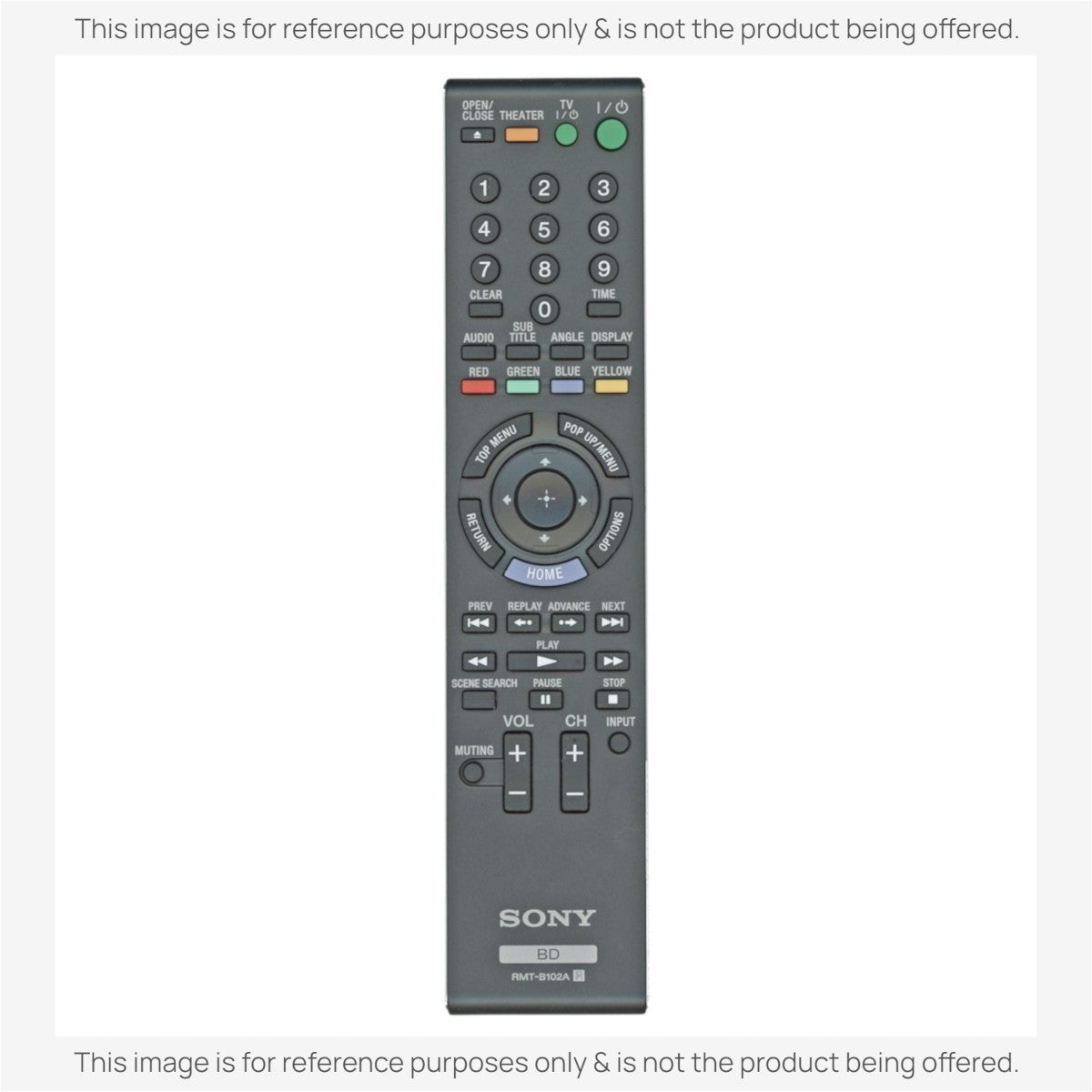 Anderic substitute remote control for Sony Blu-ray players featuring black casing and full playback navigation buttons