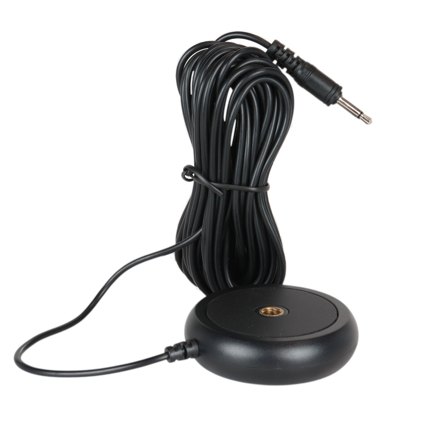 Anderic RRCM2 mono condenser calibration microphone for Sony AV receivers with a long black cable and 3.5mm jack.