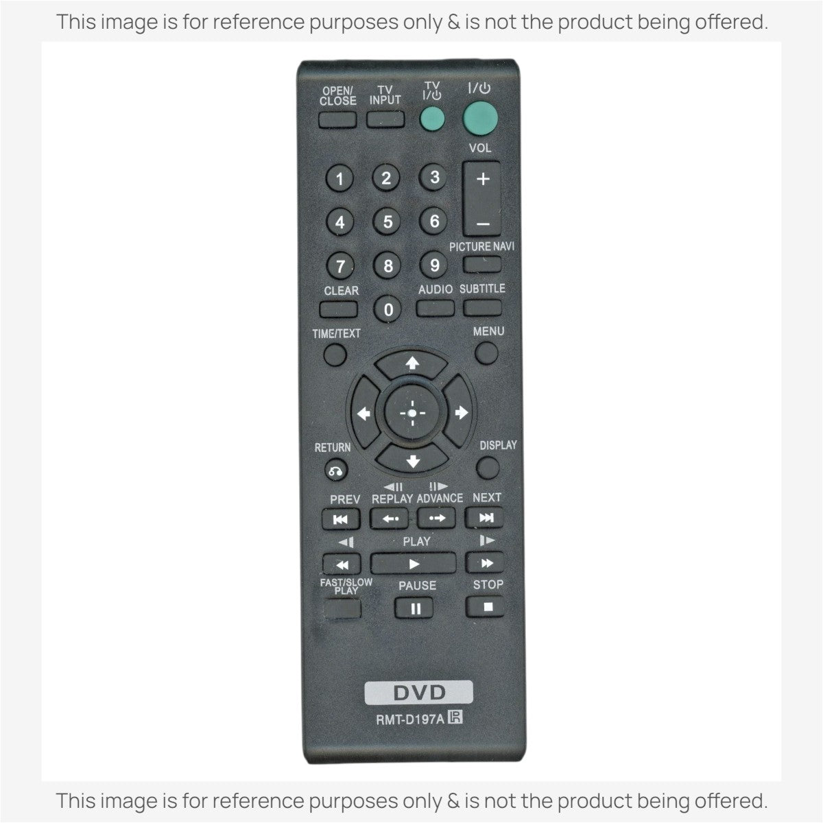 Anderic replacement remote control for Sony DVD players featuring black casing and standard playback buttons