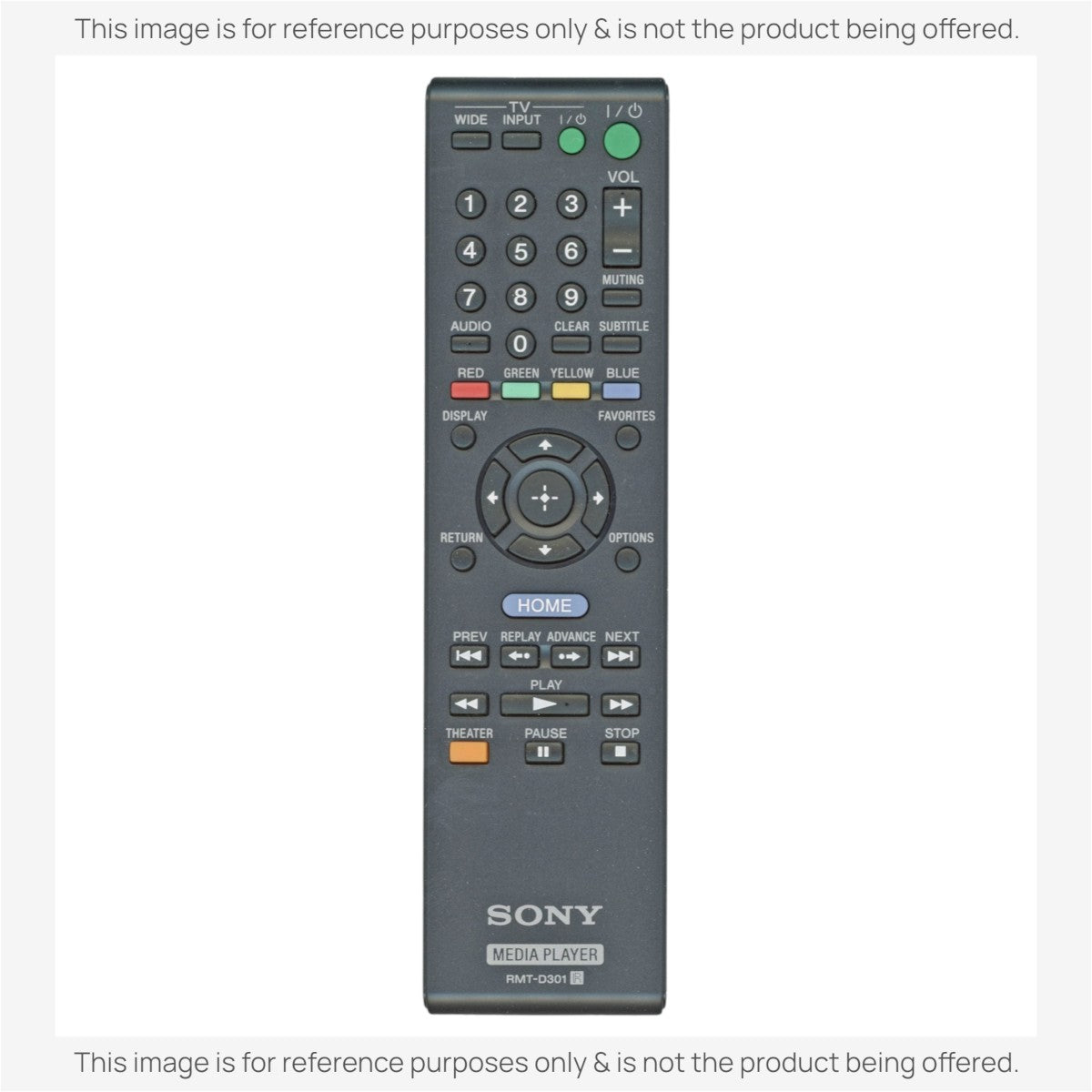 Anderic replacement remote control for Sony DVD players featuring playback, navigation, and menu buttons in black.