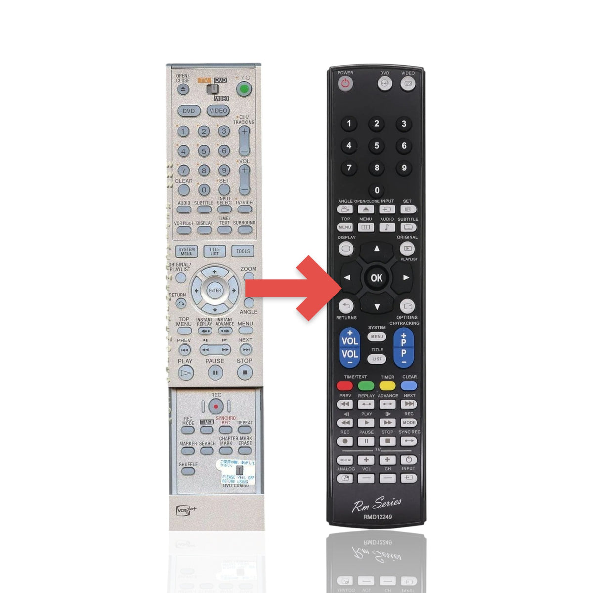 Anderic replacement remote control for Sony DVD and VCR combo players with full playback and menu navigation buttons