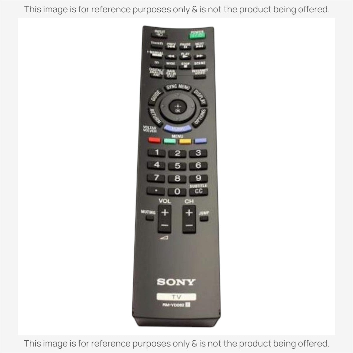 Anderic substitute IR remote control for Sony TVs featuring a full numeric keypad and dedicated menu navigation buttons.