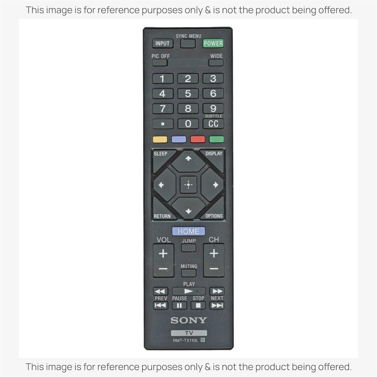 Anderic black replacement TV remote control for Sony RMT-TX110L with standard button layout and infrared sensor